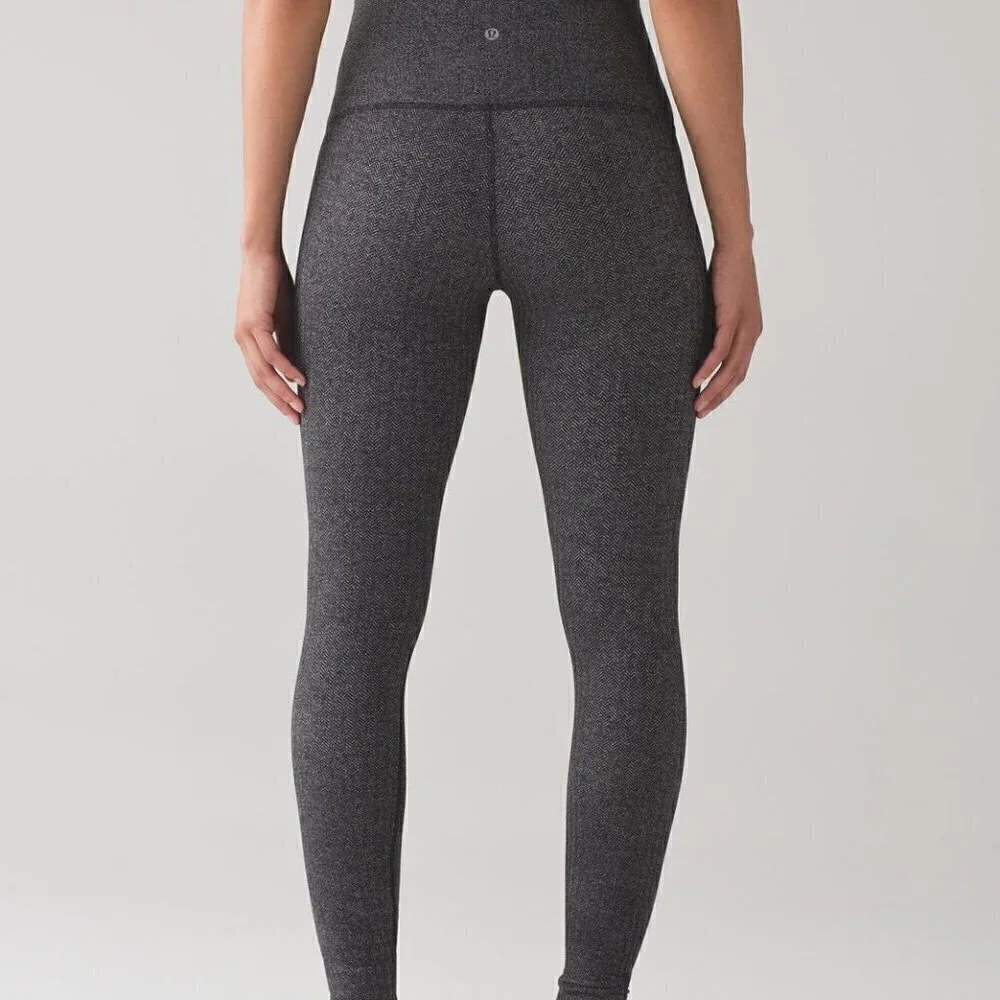 Lululemon Wunder Under Pant (Hi-Rise) - 4 Heathered Herringbone/Black